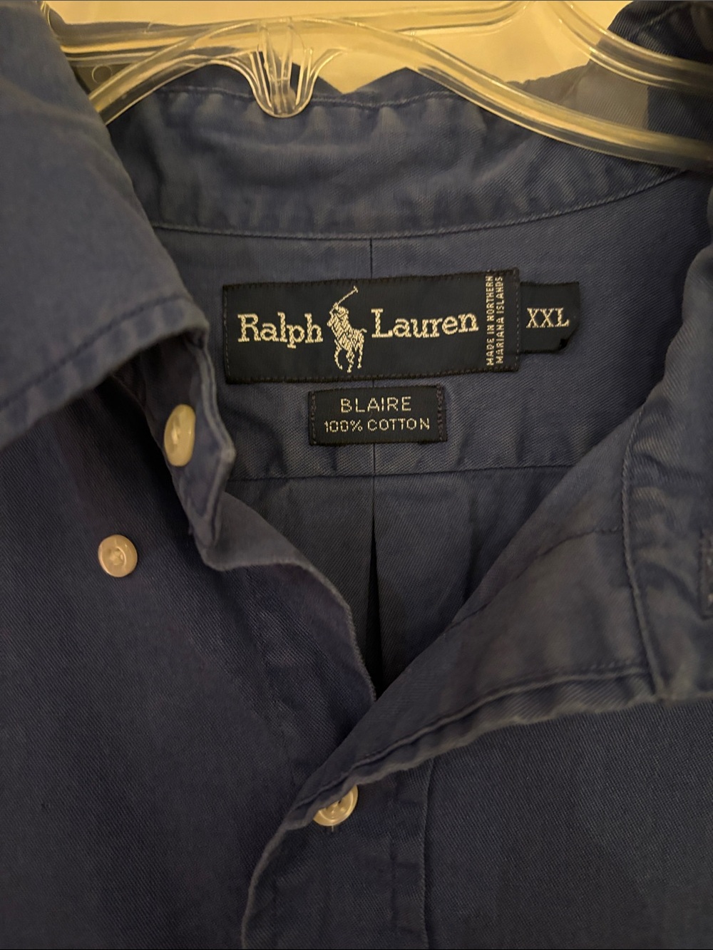 Polo by Ralph Lauren Navy Button-Down Shirt with Red Pony XXL - Picture 3 of 5